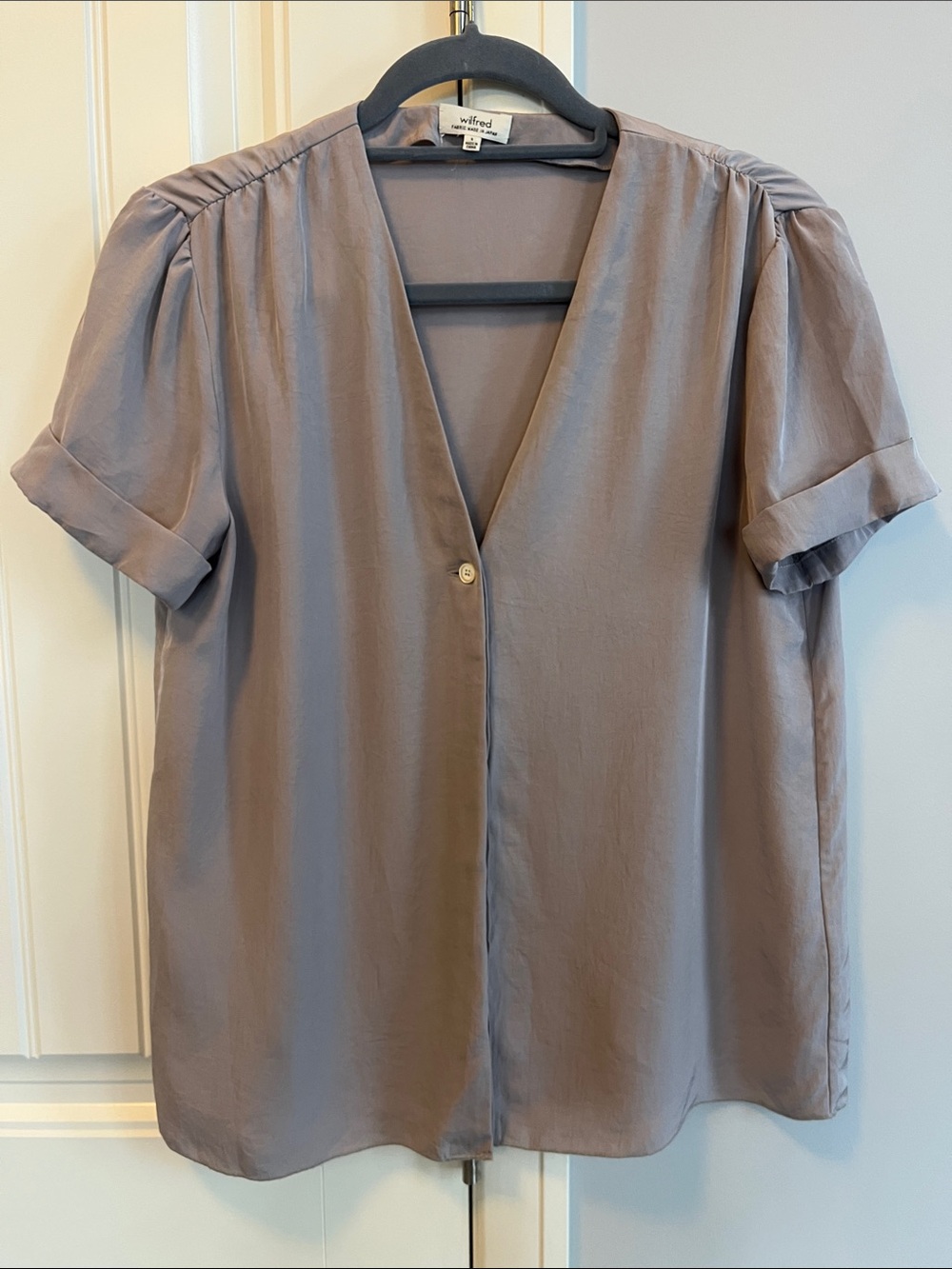 Wilfred V-Neck Button Front Blouse S